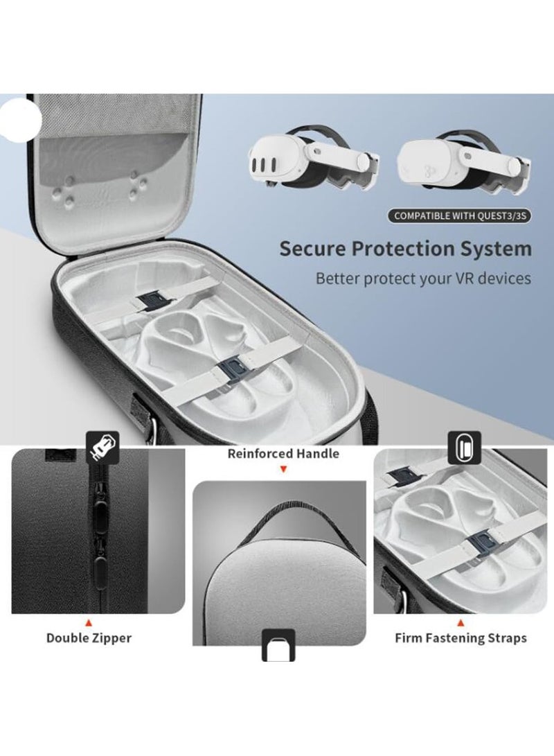 Carrying Case Compatible with Meta Quest 3S Hardshell Storage Travel Case for Quest 3S Headset and Controllers Accessories - Image 5