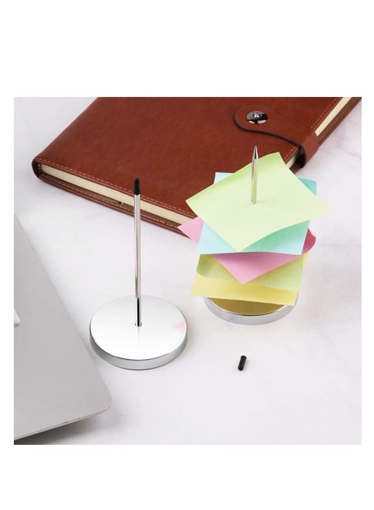 Generic Stainless Steel 140mm / 5.5inch Straight Rod Paper Pack of 4 Memo Receipt Holder Bill Fork Spike Stick Desk Straight Rod 5.5 Inch Long for Bill Fork Stick and Paper Memo Holder Spike  - Image 2