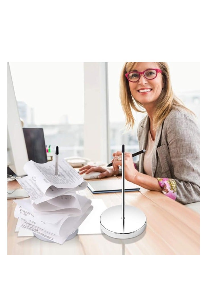 Generic Stainless Steel 140mm / 5.5inch Straight Rod Paper Pack of 4 Memo Receipt Holder Bill Fork Spike Stick Desk Straight Rod 5.5 Inch Long for Bill Fork Stick and Paper Memo Holder Spike  - Image 5