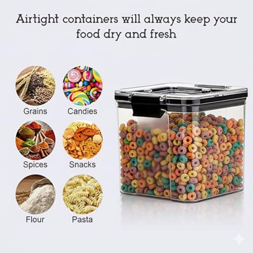HomeWiz Air-Tight Storage Container Set of 8 (700 ML & 1200 ML) | Transparent Plastic Boxes for Pantry & Kitchen Organization | Multipurpose Kitchen Accessories items for Home | storage box - Image 3