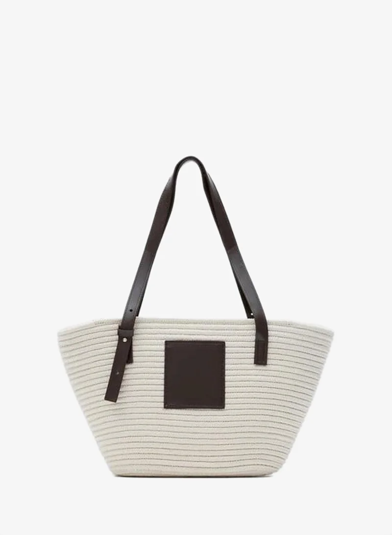 Vittoria Handmade Straw Bag Cream.