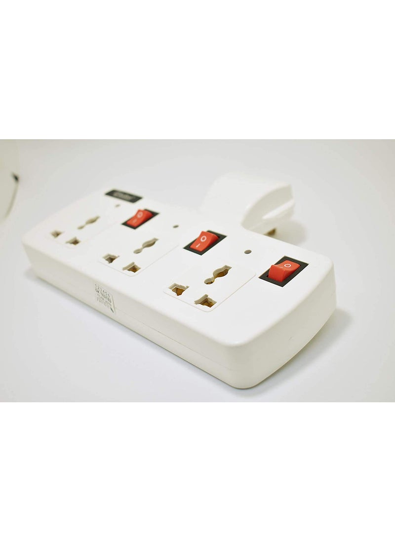 Seaspirit SEASPIRIT 3 PIN Multi Plug with Indicator White and Black,3 Way Switched Adaptor, Universal Plug USB Travel Adaptor (172 White)  - Image 2