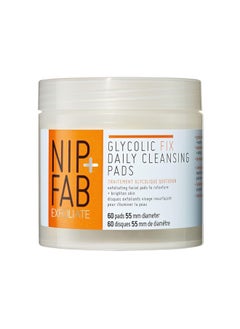 NIP+FAB Nip + Fab Glycolic Acid Fix Daily Cleansing Pads for Face with Hyaluronic Acid, Witch Hazel, Exfoliating Resurfacing AHA Facial Cleanser for Exfoliation Even Skin Tone Brighten Skin, 60 Pads  - Image 1