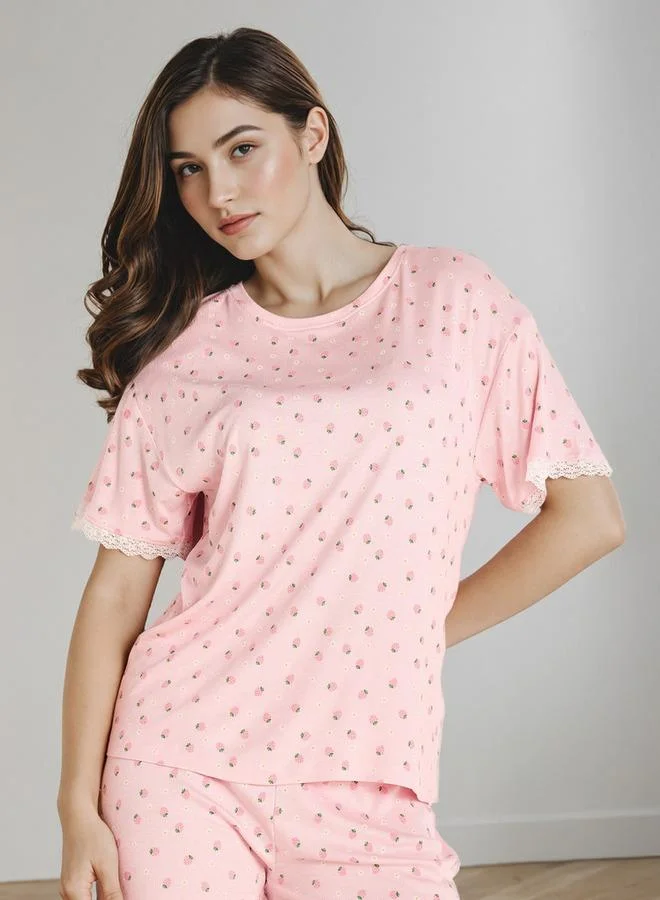 Splash FAV Printed T-shirt and Pyjama Set