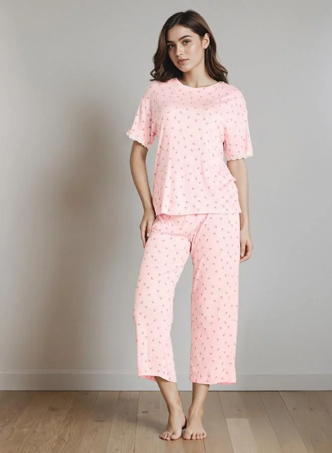Splash FAV Printed T-shirt and Pyjama Set
