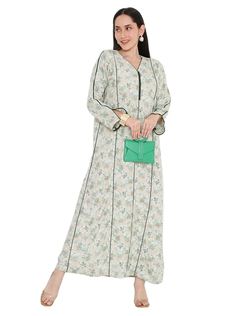 هانا آند سارا MULTICOLOUR PRINTED UNIQUE STYLED ARABIC KAFTAN FARASHA JALABIYA DRESSES