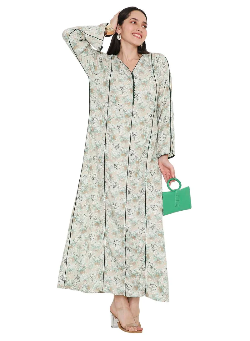 هانا آند سارا MULTICOLOUR PRINTED UNIQUE STYLED ARABIC KAFTAN FARASHA JALABIYA DRESSES