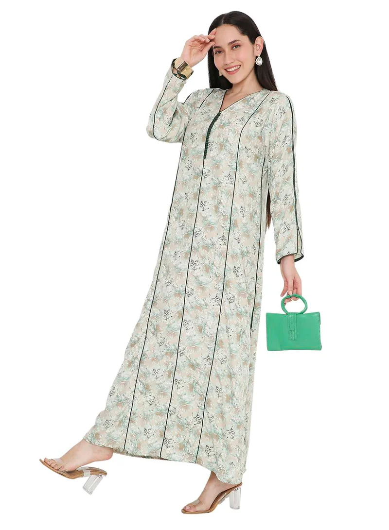 هانا آند سارا MULTICOLOUR PRINTED UNIQUE STYLED ARABIC KAFTAN FARASHA JALABIYA DRESSES