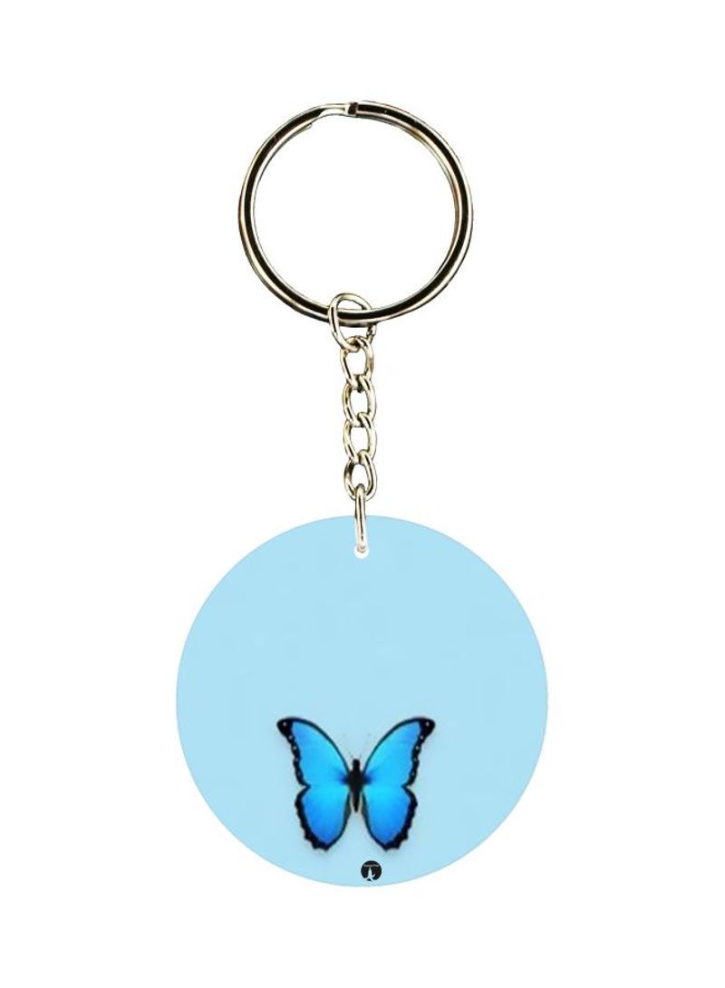 RKN Butterfly Printed Double Sided Keychain
