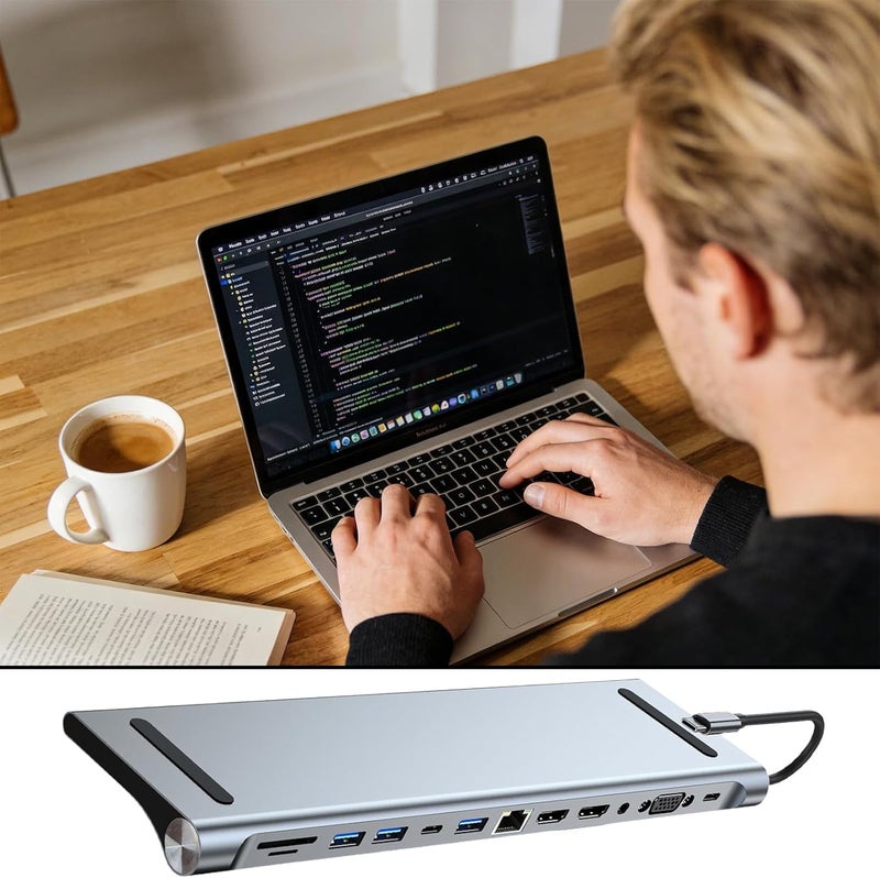 USB C Docking Station Multiport Expansion Device with RJ45 4K Output Laptop Stand USB C Adapter Dock Multiport - Image 2