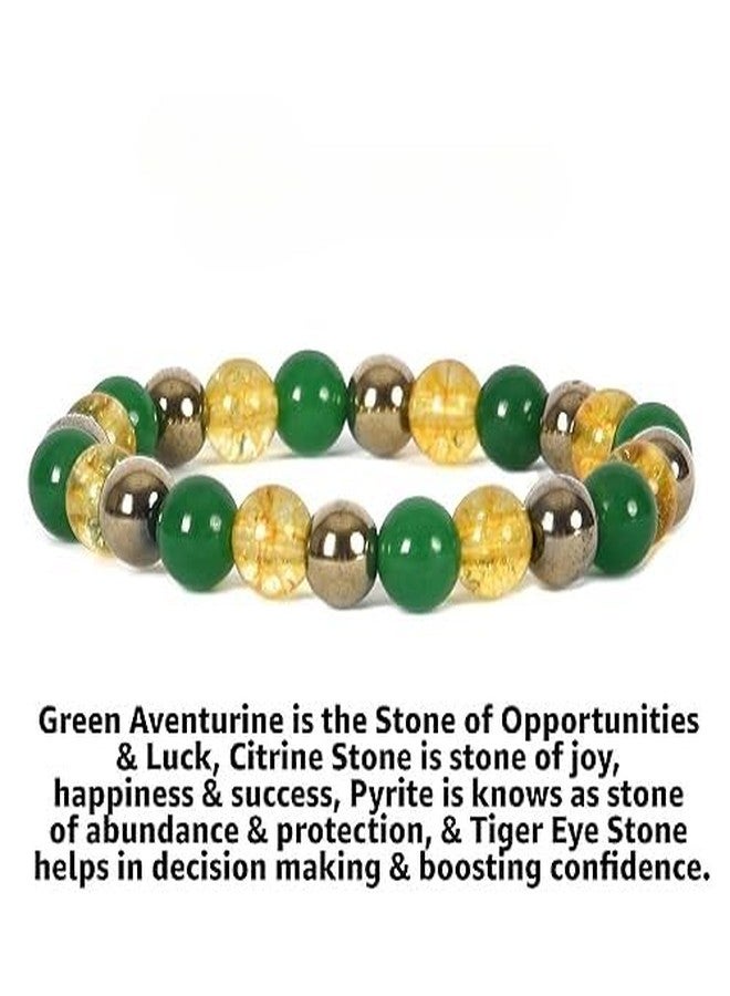 Sukhad Green Aventurine & Citrine Crystal Bracelet for Men & Women | Lucky Wealth Attraction Healing Stone Bracelet | Prosperity Energy Beaded | Adjustable Spiritual Jewelry - Image 4