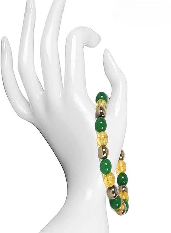 Sukhad Green Aventurine & Citrine Crystal Bracelet for Men & Women | Lucky Wealth Attraction Healing Stone Bracelet | Prosperity Energy Beaded | Adjustable Spiritual Jewelry - Image 3