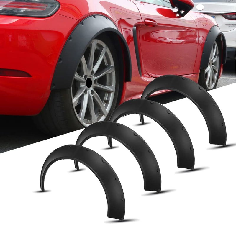 DREAMIZER 4Pcs Universal Flexible Car SUV Large WideBody Kit 80mm OffRoad Fender Flare Durable PU Wheel Arch Protector