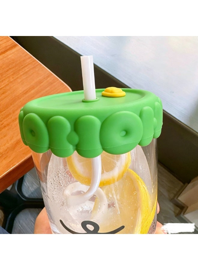 general 520ml Funny Glass Cup with Straw Heat Resistant - Image 3