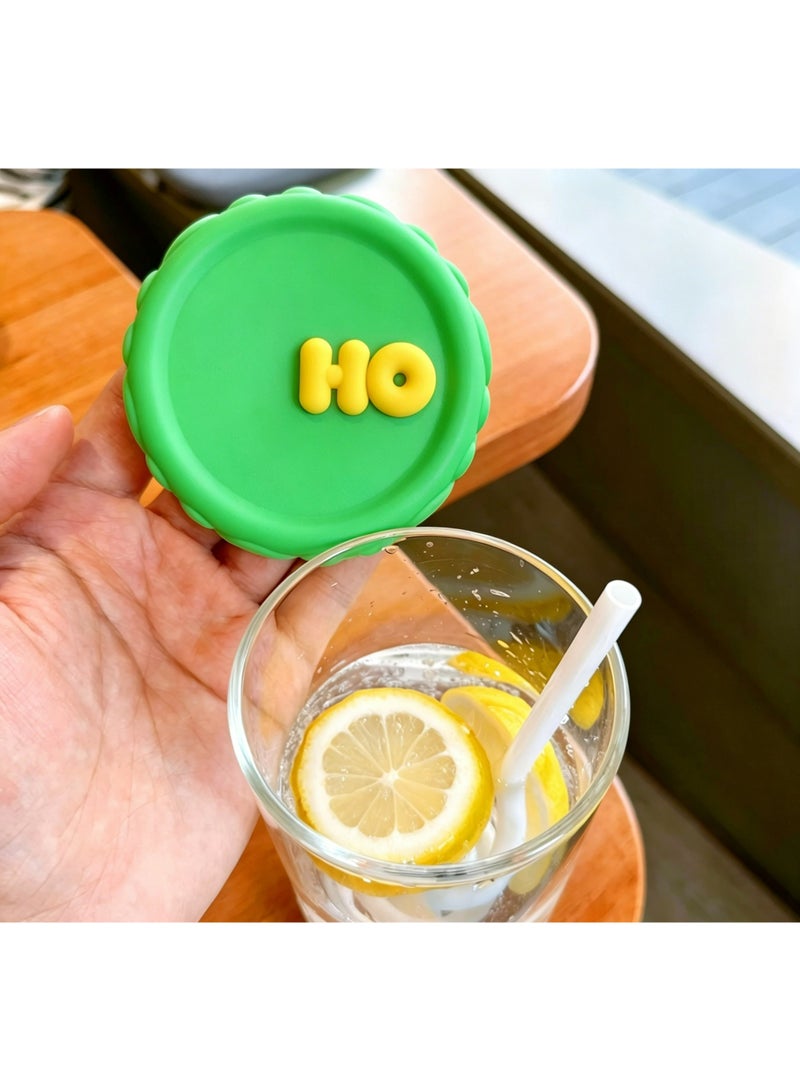 general 520ml Funny Glass Cup with Straw Heat Resistant - Image 4
