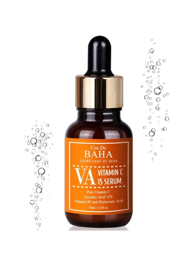 Cos De BAHA Vitamin C(Ascorbic Acid) 15% Serum 1 Fl Oz – Korean Skin Care for Dull & Uneven-Looking Skin, Brightening Face Serum with Ascorbic Acid, 30ml - Image 3