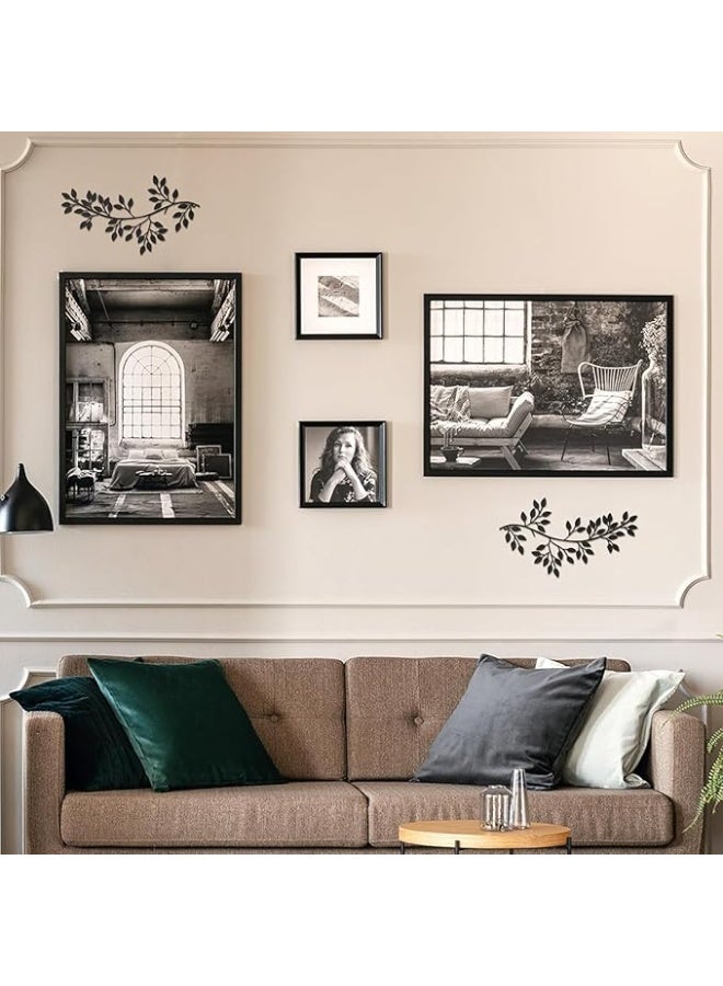 مرفا لوحة حائط خشبية ذات قاعدة لاصقة - أسود (ورقة غصن الزيتون) 1 - عبوة من 2 - Image 5