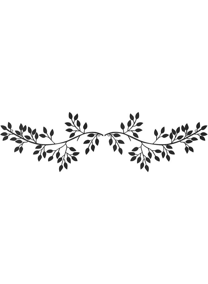 مرفا لوحة حائط خشبية ذات قاعدة لاصقة - أسود (ورقة غصن الزيتون) 1 - عبوة من 2 - Image 1