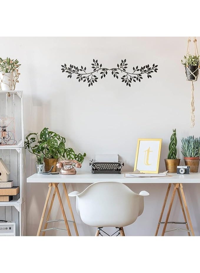 مرفا لوحة حائط خشبية ذات قاعدة لاصقة - أسود (ورقة غصن الزيتون) 1 - عبوة من 2 - Image 2