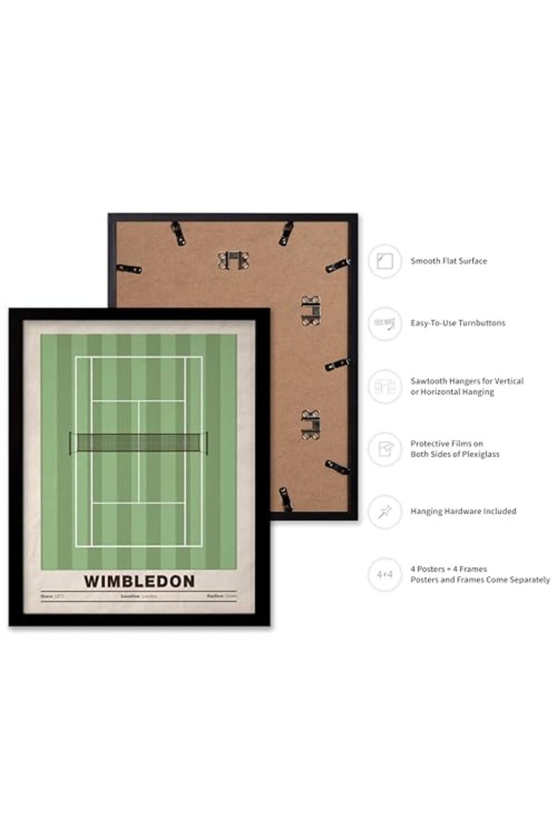 Poster Master 4-Piece Sports Poster - Tennis Print - Tennis Court Art - Sport Tournament Art - Grand Slam Art - US Open Art - Australian Open Art - Gym or Office Wall Decor - 8x10 UNFRAMED Wall Art - Image 2