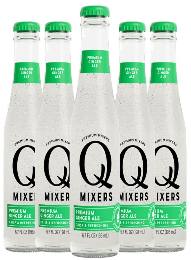 Chromacast Q Mixers Ginger Ale Soda Premium Cocktail Mixer Made with Real Ingredients 6.7oz Bottles | 5 PACK - Image 1
