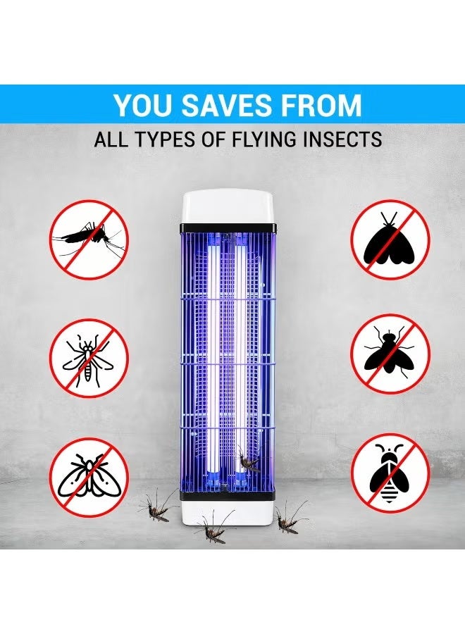 Ultra Powerful 40W Mosquito Killer 3800V Electric Bug Zapper Dual UV Tubes (2×20W) Silent Chemical-Free Insect Killer Indoor Outdoor - Image 5