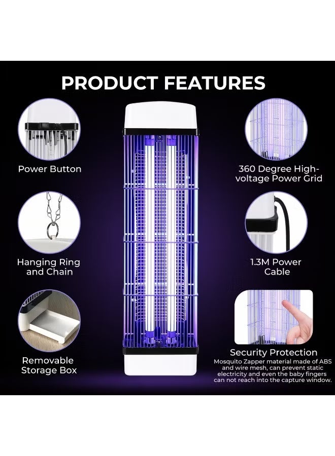 Ultra Powerful 40W Mosquito Killer 3800V Electric Bug Zapper Dual UV Tubes (2×20W) Silent Chemical-Free Insect Killer Indoor Outdoor - Image 2