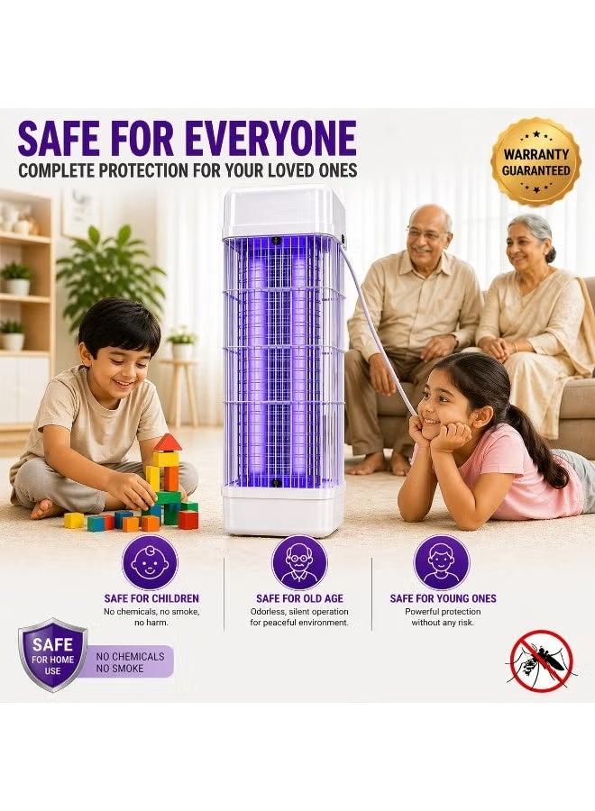 Ultra Powerful 40W Mosquito Killer 3800V Electric Bug Zapper Dual UV Tubes (2×20W) Silent Chemical-Free Insect Killer Indoor Outdoor - Image 3