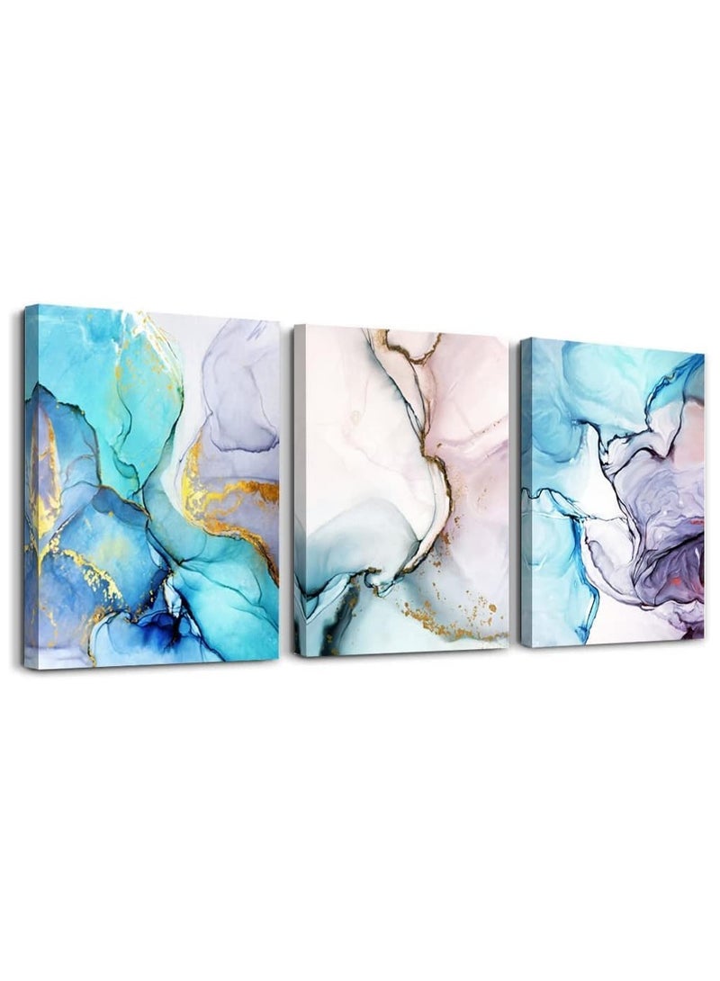 Today Idea Today Idea Modern Minimalist Boho Ink Wall Art | 3-Piece Framed Abstract Canvas Prints | Stylish Home Décor for Living Room, Bedroom & Office (12x16 Inch) - Image 1
