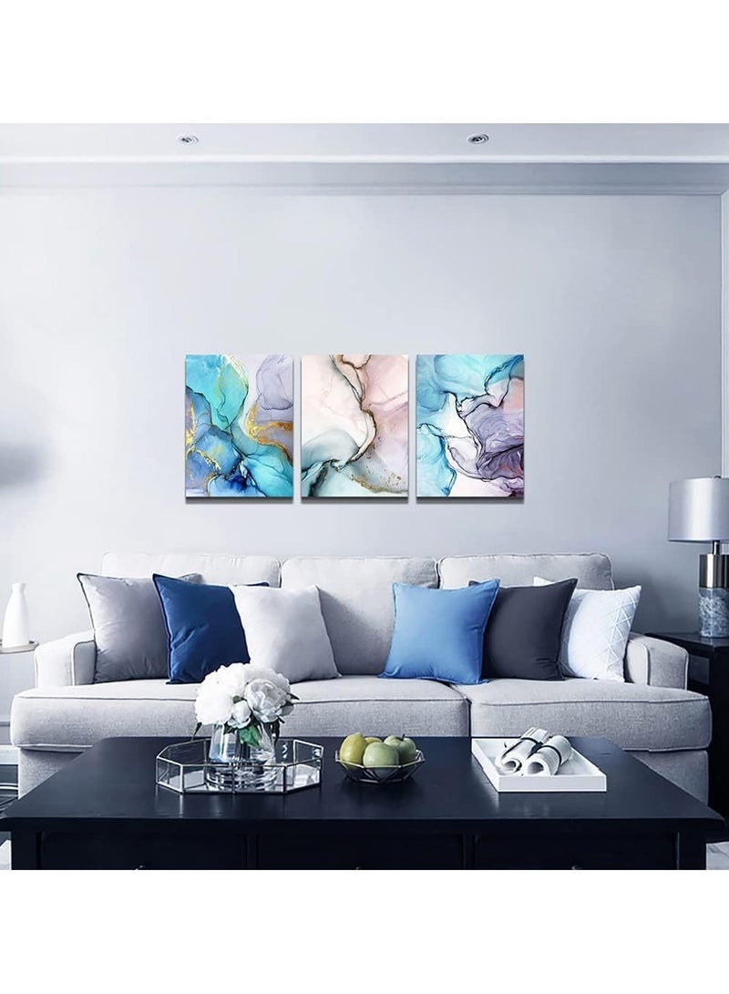 Today Idea Today Idea Modern Minimalist Boho Ink Wall Art | 3-Piece Framed Abstract Canvas Prints | Stylish Home Décor for Living Room, Bedroom & Office (12x16 Inch) - Image 2