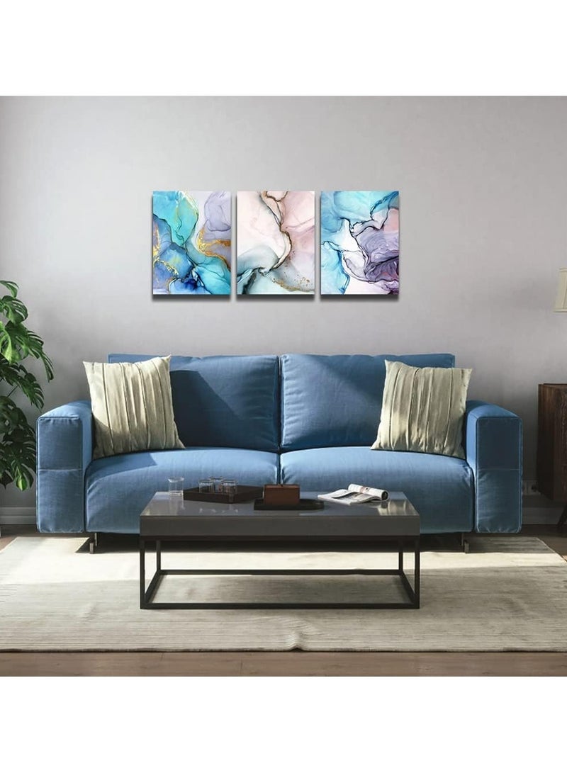 Today Idea Today Idea Modern Minimalist Boho Ink Wall Art | 3-Piece Framed Abstract Canvas Prints | Stylish Home Décor for Living Room, Bedroom & Office (12x16 Inch) - Image 3