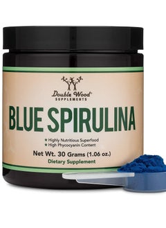 Double Wood Supplements Blue Spirulina Powder - Maximum 35% Phycocyanin Content, Superfood Powder from Blue-Green Algae, Mixes into Smoothies and Protein Drinks, Natural Food Coloring (One Month Supply) by Double Wood  - Image 1