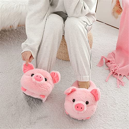 YILANLAN Women's Cute Pig Cartoon Animal Furry Winter Home Slippers (5.5/11, Pink, numeric_5_point_5) - Image 3