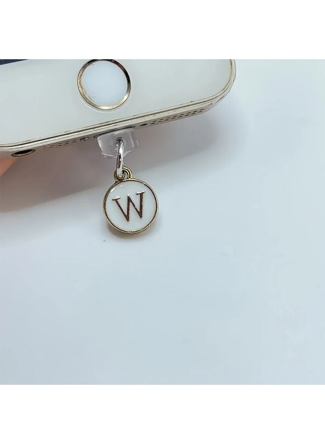 White Letter Q Style Dust Plug For iPhone Type C Alloy Port Protector - Image 5