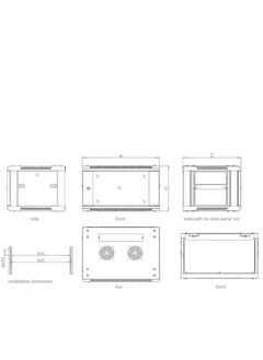 Generic Prorack 4U Wall mount cabinet with glass door , 1 fan , 1 shelf , and 1 PDU 6 outlet (Not Installed)  - Image 3