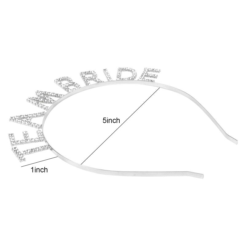 BAHABY Silver Team Bride Headband Bachelorette Party Decorations Rhinestone Bridesmaid Headbands for Bridal Shower, Bachelorette Party, Wedding - Image 2