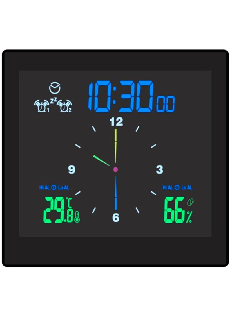 SYOSI Digital Shower Clock with with Temperature and Humidity Display, Suction Waterproof Wall Clock Bathroom Clock Kitchen Timer for Bedroom Office School Travel Kitchen Black  - Image 1
