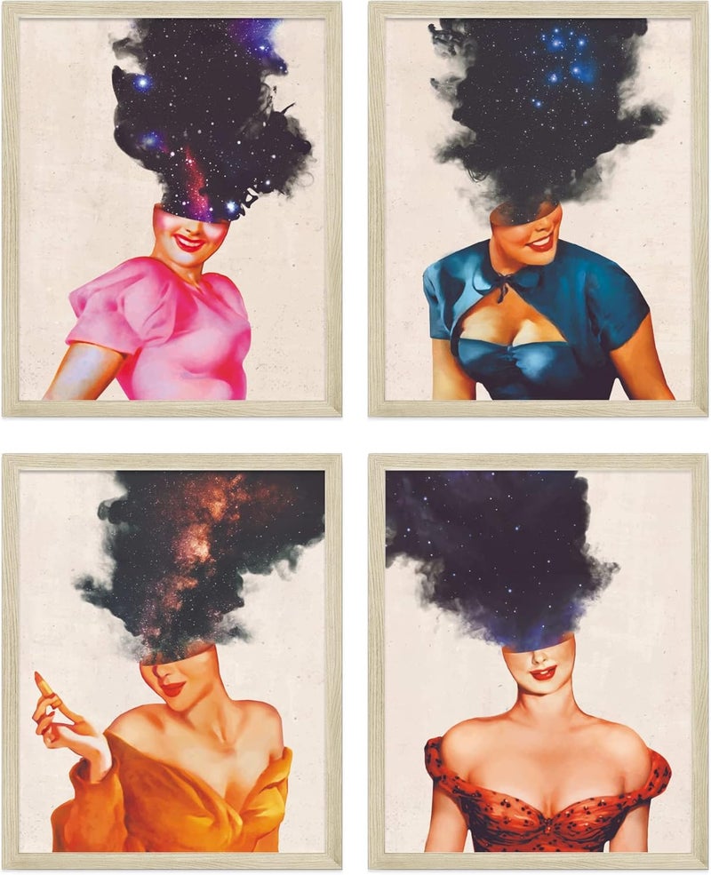 Insire Set of 4 Retro Women Wall Art Prints - Image 1