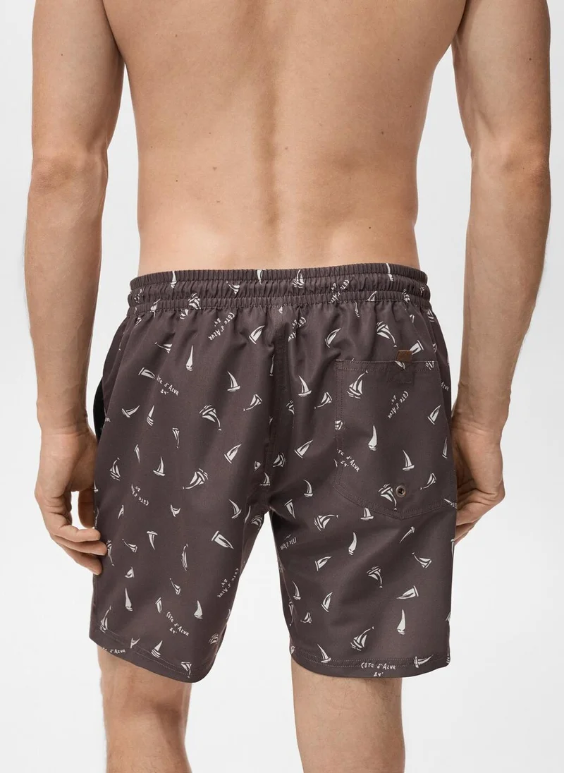 Mango Man Swimsuit with sailboat print