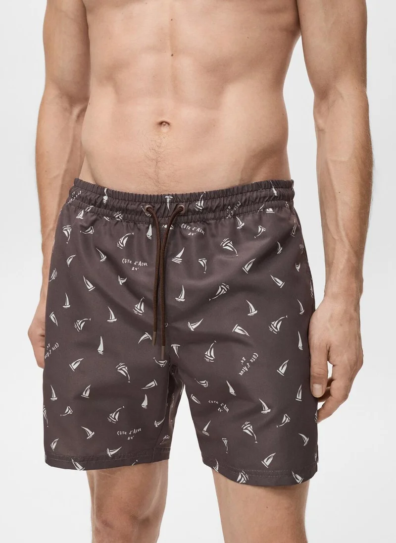 Mango Man Swimsuit with sailboat print