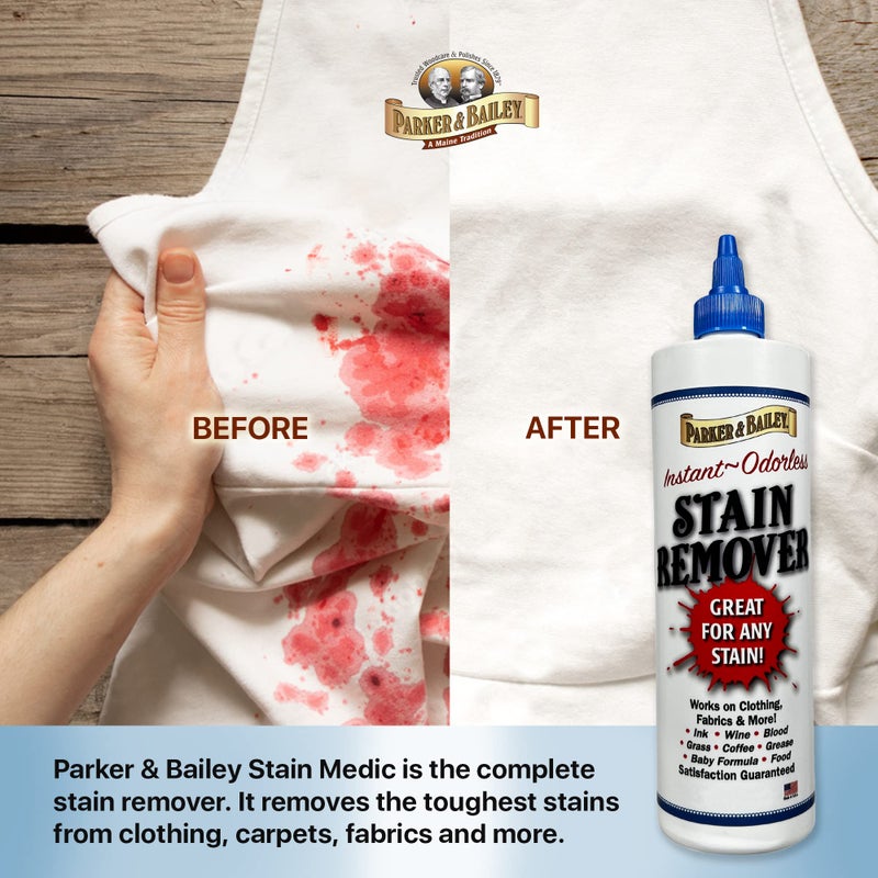 Parker Bailey Parker & Bailey Liquid Stain Remover - Instant Stain Removal on Laundry Clothing Fabric Ink Grease Blood Grass Coffee Wine Food Carpet Upholstery Spot Cleaner Odor Free Detergent Booster, 8oz - Image 2