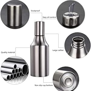 APURK OIL DISPENSER Easy Flow Stainless Steel Plain Oil Dispenser Bottle with Lid and Cap AirTight SpillProof Food Grade Pourer DrizzlerPack of 1 OIL DISPENSER 1000 ML - Image 4