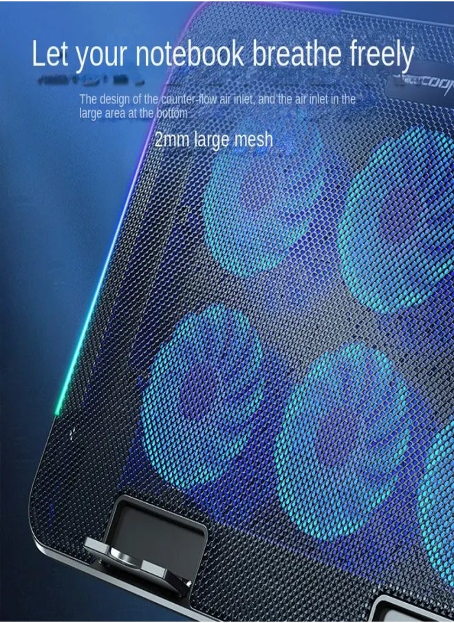 VarietyVoyageD - Laptop Cooling Pad,Gaming Notebook Cooler for Desk and Lap Use,Laptop Fan Stand with Phone Holder - Image 1