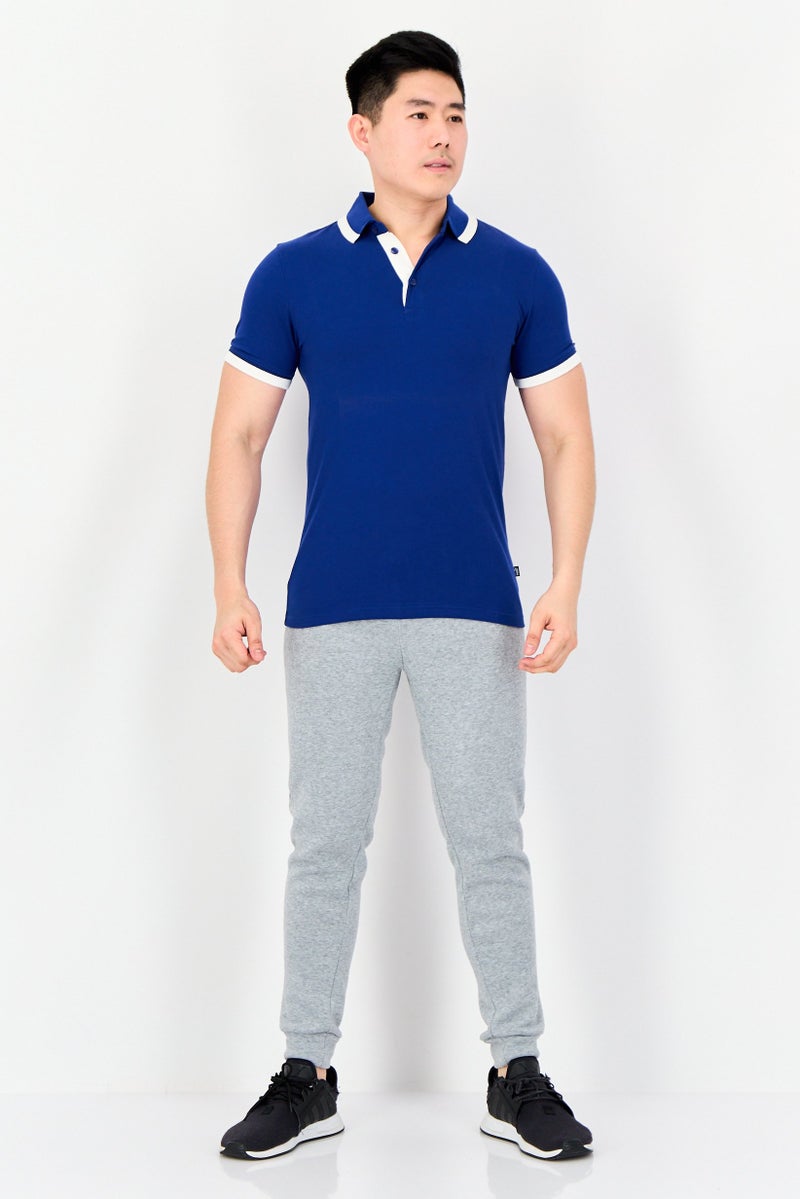 PUMA Men Sportswear Fit Short Sleeves Outdoor Polo Shirt, Blue - Image 3