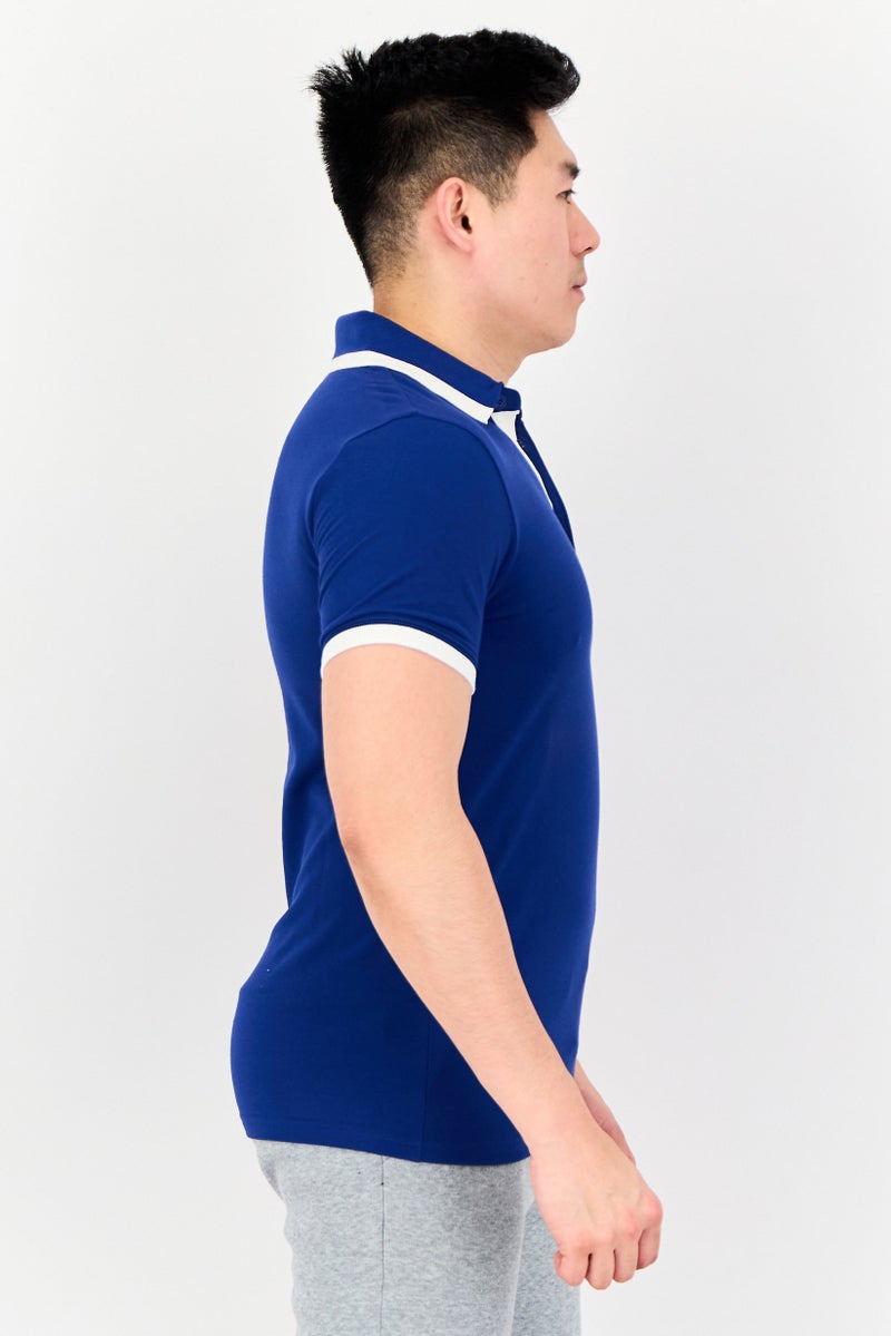 PUMA Men Sportswear Fit Short Sleeves Outdoor Polo Shirt, Blue - Image 4