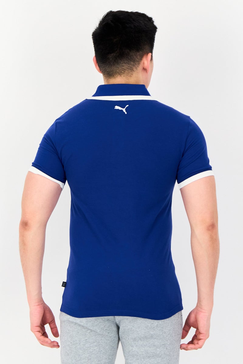 PUMA Men Sportswear Fit Short Sleeves Outdoor Polo Shirt, Blue - Image 2