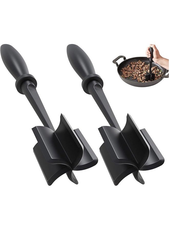 Pgyard 2 Pcs Meat Chopper, Upgrade Hamburger Premium Heat Resistant Masher For Meat, Ground Beef Smasher, Nylon Smasher Tool, Non Stick Mix Safe - Image 1
