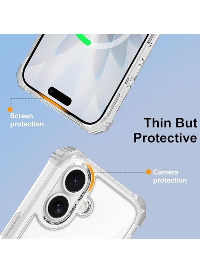 Clear Case for iPhone 17 Case with Stand [ Compatible with MagSafe ], Military Grade Heavy Duty Cover with Magnetic 360 Rotatable Ring Kickstand for Women Men, Transparent - Image 5