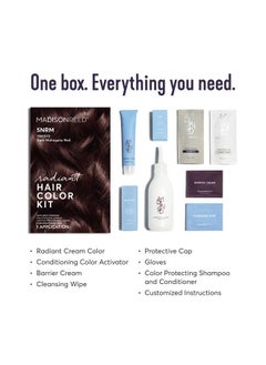 Madison Reed Madison Reed Radiant Hair Color Kit, Permanent Hair Dye, 100% Gray Coverage, Ammonia-Free, Trieste Red 5NRM Dark Mahogany red, Pack of 1  - Image 2