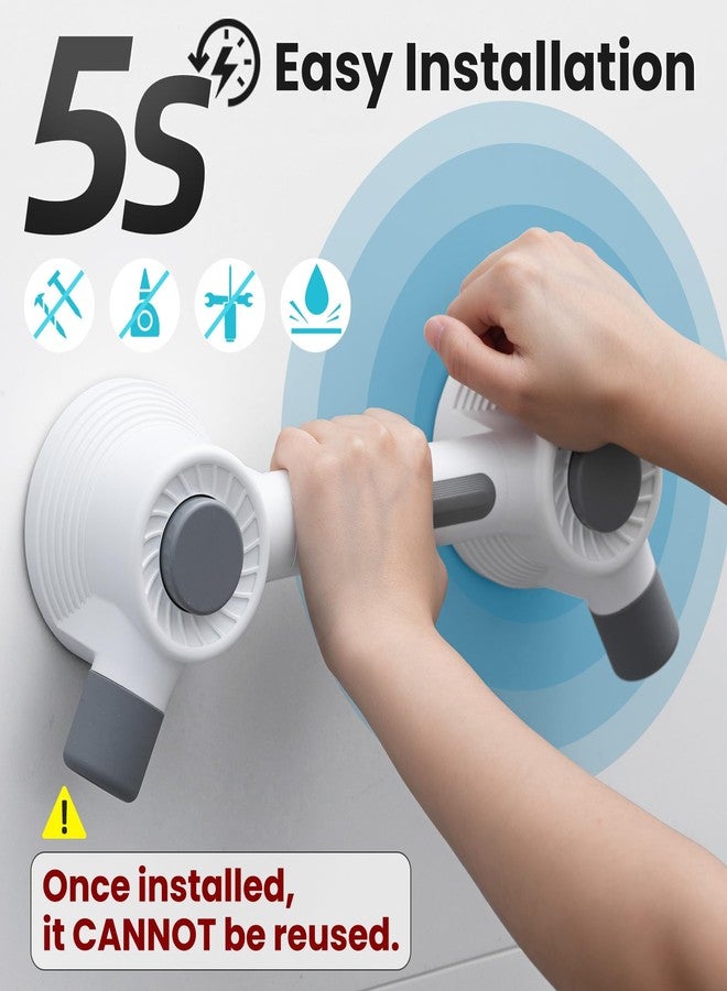 TAILI Grab Bars for Shower,Maximum 350lbs, 2 Pack Super Strong Adhesive Shower Grab Bars for Seniors, Shower Handles for Elderly Suction,Safety Grip Rails for Microcrack Tile,Drill-Free Waterproof - Image 3